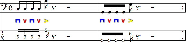 ロータリー奏法の区切り練習2