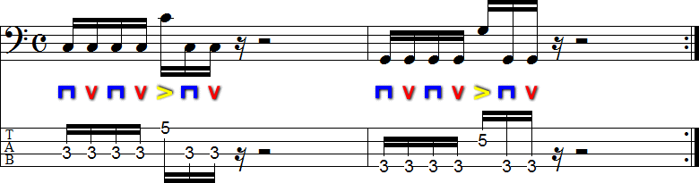 ロータリー奏法の区切り練習3
