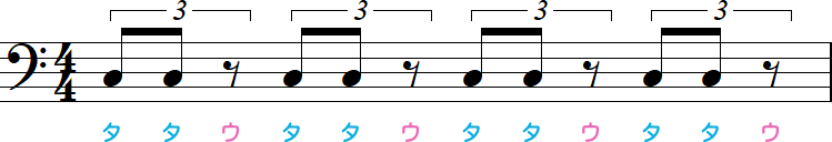 1拍3連符の休符が最後の小節