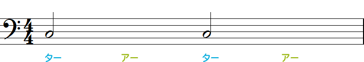2分音符の小節